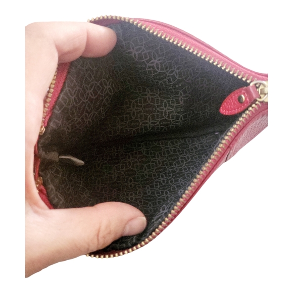 Lodis Red Pebbled Leather Wristlet Clutch / Wallet Purse - Picture 8 of 13